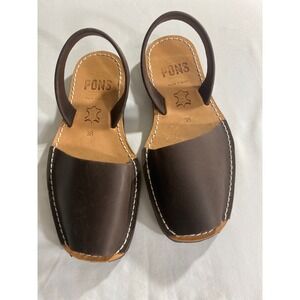 Pons Avarca NewSandals Women 38 Brown Excellent Leather Classic Spanish Flat